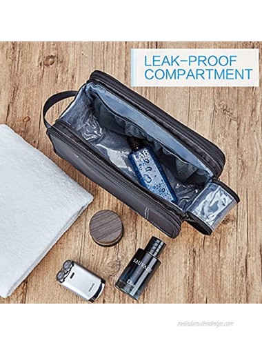 ZEEMO Toiletry Bag for Men 8L Enlarged Version Water-resistant Dopp Kit with Double Side Full Open Design Large Capacity for Toiletries and Shaving Accessories for Long Travel Black