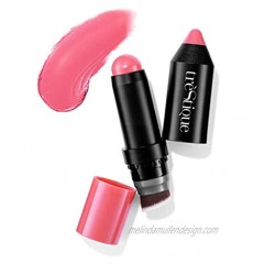 treStiQue Blush Stick Vegan Blush Stick With Built-In Blush Brush Pink Blush Makeup For Women Rose Blush Makeup 2-In-1 Creamy Blush Makeup