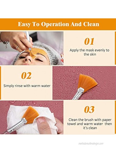 6 Pieces Fan Mask Brushes Soft Fan Facial Mask Applicator Tools Brush Makeup Brushes Cosmetic Tools with Handle for Peel Mask Makeup Women Girls