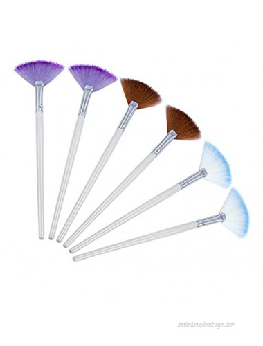 AUEAR 6 Pack Facial Brushes Fan Mask Brushes Peel Mask Brush Acid Applicator Cosmetic Tools for Peel Masques Glycolic Makeup