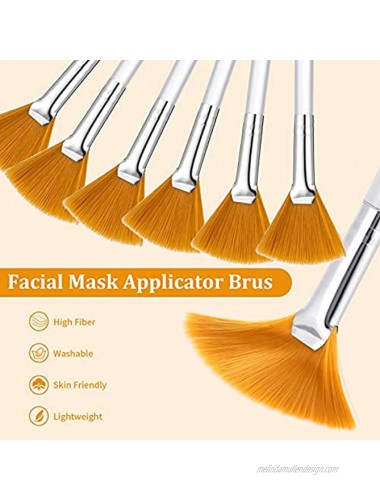 DragonflyDreams 6 PCS Fan Brushes,Soft Makeup Brushes,Facial Applicator Brush,Makeup Applicator Tools for Glycolic Peel Mud Cream and Makeup
