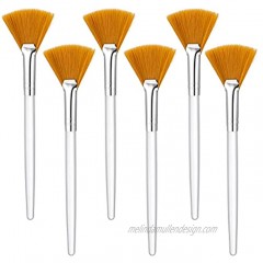 DragonflyDreams 6 PCS Fan Brushes,Soft Makeup Brushes,Facial Applicator Brush,Makeup Applicator Tools for Glycolic Peel Mud Cream and Makeup