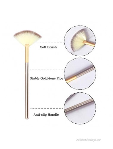 Fan Brushes Facial Brushes Soft Makeup Brush Cosmetic Applicator Tools for Glycolic Peel Mask Pack of 3With Storage Bag