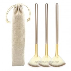 Fan Brushes Facial Brushes Soft Makeup Brush Cosmetic Applicator Tools for Glycolic Peel Mask Pack of 3With Storage Bag