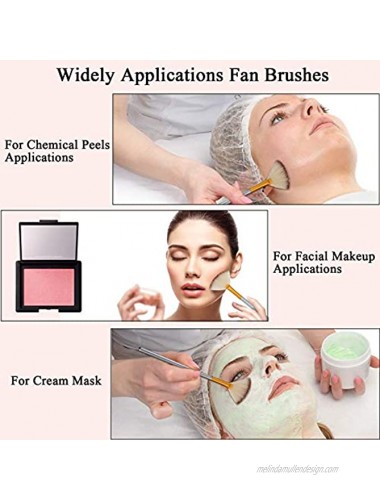 JewelryWe Pack of 2 Fan Mask Brushes Acid Applicator for Glycolic Peel Masques