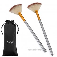 JewelryWe Pack of 2 Fan Mask Brushes Acid Applicator for Glycolic Peel Masques