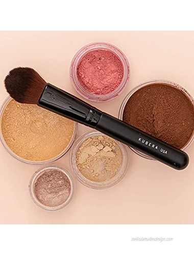 Face Powder Blush Brush KUBERA Made in the USA | Small Pointed Face Makeup Brush | 100% Synthetic Hair | Vegan | Cruelty-Free | Precision Application Powder Makeup Brush | Blending Brush