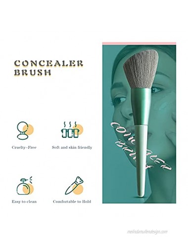 NMKL38 Double-sided Wood Handle Face Concealer Contour Makeup Brush for Blending Powder Foundation Cream Cosmetics Vegan Brush Cruelty Free 2