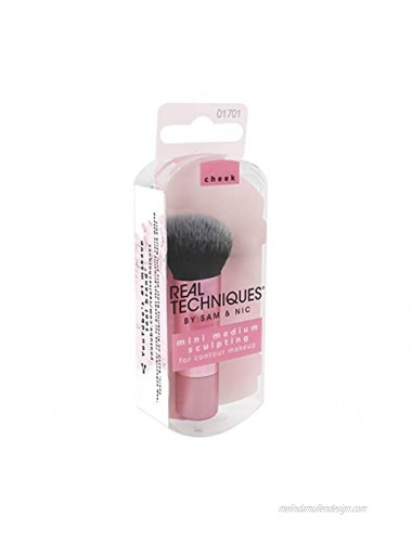 Real Techniques Mini Travel Size Sculpting Makeup Brush for Contouring Packaging and Handle Colour May Vary