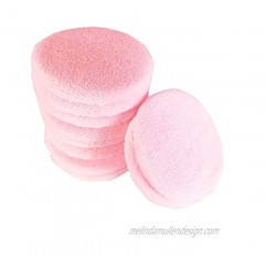 10pcs Round Face Powder Pads Blending Sponge Puff Cosmetic Cotton Makeup Puff with Strap for Powder Foundation Loose Mineral Powder Body Powder 60 x 7mm Pink