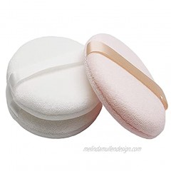 6 Pcs 4 Inch Round Cotton Makeup Powder Puffs With Ribbon Band Handle for Compacts Loose Powder Face Powder Color Mixing.