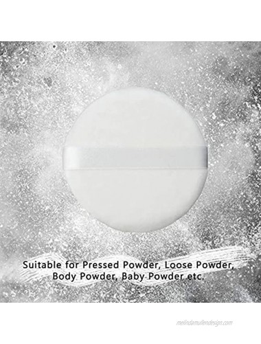 Large Powder Puff for Body Powder Ultra Soft Fluffy Velour with Satin Ribbon 3 Pieces 4 inch by HOYOLS …