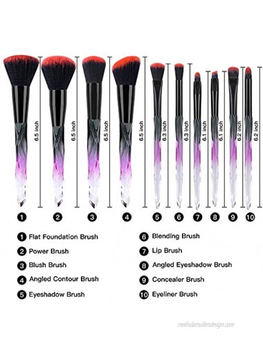 Beautiful Makeup Brushes Make Up Brushes Set Transparent Handle for Blush Foundation Eye Shadow Kabuki Concealer Cosmetic Brushes Kits Red Black Makeup Tools