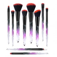 Beautiful Makeup Brushes Make Up Brushes Set Transparent Handle for Blush Foundation Eye Shadow Kabuki Concealer Cosmetic Brushes Kits Red Black Makeup Tools