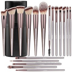 BS-MALL Makeup Brush Set 18 Pcs Premium Synthetic Foundation Powder Concealers Eye shadows Blush Makeup Brushes with black case Champagne Gold