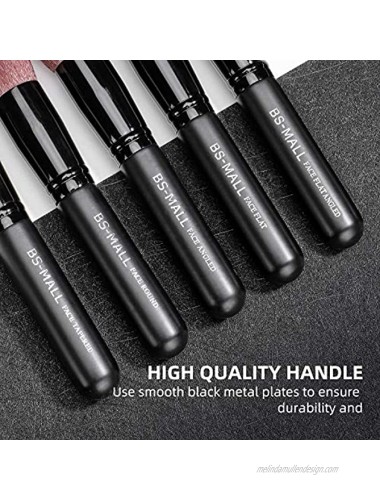 BS-MALLTM Premium 14 Pcs Synthetic Foundation Powder Concealers Eye Shadows Makeup Brush Set（Black Black
