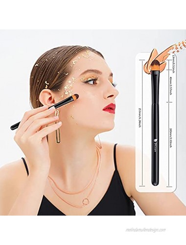 DUcare Foundation Eye Concealer Brushes 2Pcs Angled Flat Top Kabuki Brushes Liquid Blending Mineral Powder Makeup Tools