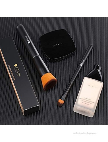 DUcare Foundation Eye Concealer Brushes 2Pcs Angled Flat Top Kabuki Brushes Liquid Blending Mineral Powder Makeup Tools