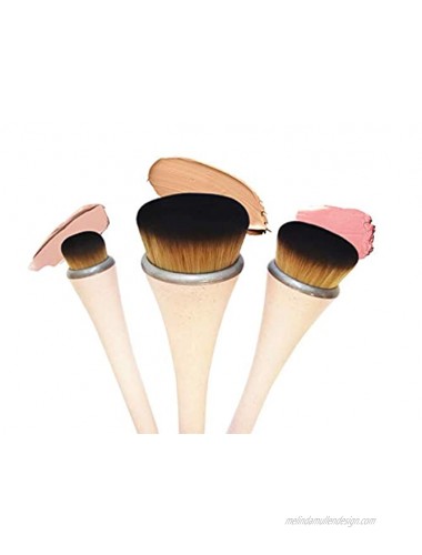 EcoTools 360 Ultimate Blend Makeup Brushes For Cream & Stick Makeup Foundation Concealer Highlighter Blush Set of 3