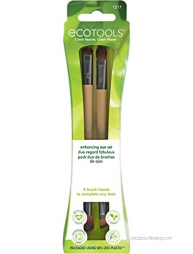 EcoTools Duo Eyeshadow Makeup Brush Set Define Blend & Smudge Set of 4 Brush Heads