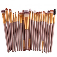 KOLIGHT Set of 20pcs Cosmetic Makeup Brushes Set Powder Foundation Eyeliner Eyeshadow Lip Brush for Beautiful Female Gold