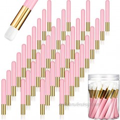 Lauwell 40 Pieces Lash Shampoo Brushes Nose Pore Deep Cleaning Brush Peel off Blackhead Removing Brush Tool Cosmetic Lash Cleanser Brush Facial Cleansing Brushes with Storage BoxPink