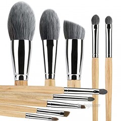 LOFRCIN Makeup Brush Set -10 PCs Wood Logs Handle Makeup Brushes for Premium Synthetic Foundation Eyeshadow Concealer Eyeliner Blush Lip Makeup Brushes