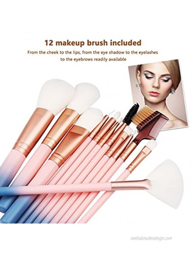 Makeup Brush Sets 12 Pcs Makeup Brushes for Foundation Eyeshadow Eyebrow Eyeliner Blush Powder Concealer Contour