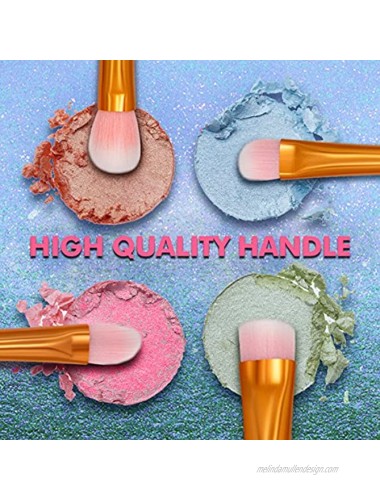 Makeup Brushes Set- Cosmetic Conceler Brushes Kit Tool 12PCS Make Up Foundation Eyebrow Eyeliner Blush Concealer Brushes Pink Mermaid Colorful pink