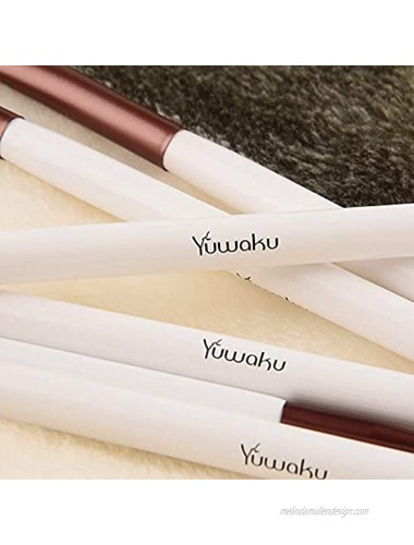 Professional Eye Makeup Brush Set Yuwaku 6pcs Makeup Brushes Eyebrow Eyeliner Eyeshadow Cosmetic Brush Kit White