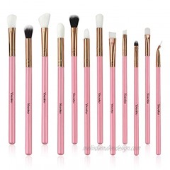 Professional Makeup Brushes 12pcs Pink Eyeshadow Brushes Eyeliner Eyebrow Brushes Tools Essential Cosmetic Brush Kits