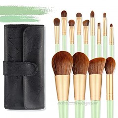 Professional Makeup Brushes Set 13PCS Premium Synthetic Highlighter Contour Liquid Foudation Concealer Cream Eyeshadow Brush Makeup Brushes Kit With Cosmetic Brushes Bag Green