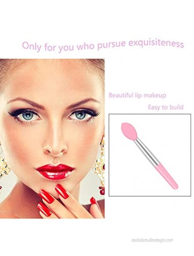 12Pack Lipstick Applicator Wands Silicone Makeup Brush Lipstick Applicator Wands Mini Makeup Lip Brush Lipstick Brushes Pink Lip Applicators for Lipstick
