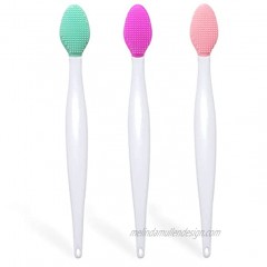 3 Pcs Lip Scrub Brush Exfoliating Lip Brush Double-Sided Silicone Lip Brush Tool