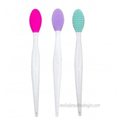 3 Pcs Silicone Exfoliating Lip Brush Double-Sided Soft Cleaning Beauty Tool for Smoother Skin and Lip Assorted Colors Red Green,Purple