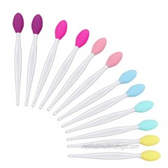 BEATURE 12 Pieces Silicone Exfoliating Lip Brush Double-Sided Soft Lip Brush Cleaning Beauty Tool for Smoother Skin and Fuller Lip Appearance  6 Colors