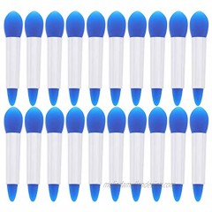Beaupretty 20Pcs Silicone Lip Brush Double- Sided Lipstick Applicator Brushes Makeup Brushes Face Cleanser Brush Facial Mud Applicator Brush for Smoother and Fuller Lip White Blue