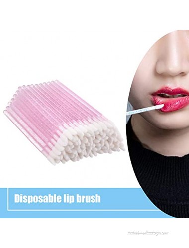 Elisel 100 Pcs Disposable Crystal Lip Brushes Make Up Lip Brushes Lipstick Lip Gloss Wands Eyeshadow Brushes Applicator Tool Makeup Beauty Tool Kits Pink