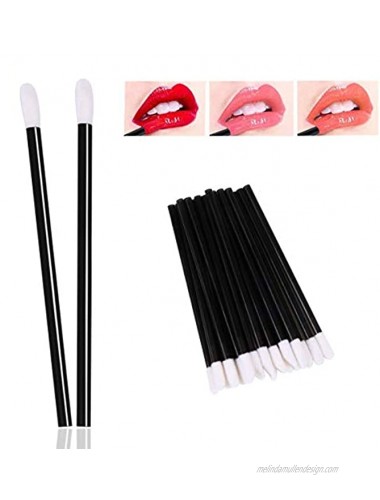 Harapu 300 Pieces Disposable Lip Brushes Lipstick Gloss Wands Applicator Makeup Tool Kits Black