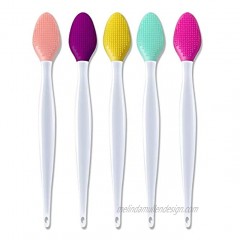 Lip Brush Exfoliating,Double-Sided Silicone Lip Scrub Brush Applicator Wand Tool for Plump Smoother Fuller Lip Appearance5PCS