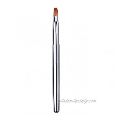 Lurrose Retractable Lip Brush Portable Applicators for Lipstick Lip Gloss Professional Makeup Brush Tool Silver