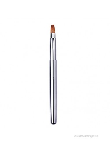 Lurrose Retractable Lip Brush Portable Applicators for Lipstick Lip Gloss Professional Makeup Brush Tool Silver
