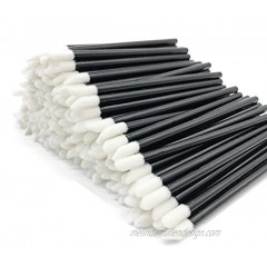 MAYMII 200 Pieces Disposable Lip Brushes Lipstick Gloss Wands Applicator Makeup Tool Kits Black