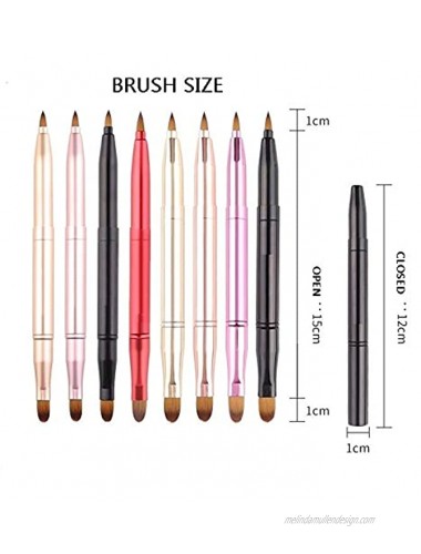 Professional Lip Brush Applicators Dual End Retractable Design Lipstick Brush Makeup Brush For Women and Girls Gradient