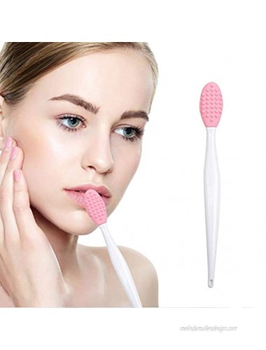 Silicone Exfoliating Lip Brush Double-Sided Silicone Lip Brush + Silicone Face Scrubber Silicone Facial Cleansing Brush Face Exfoliator Pads Face Cleaner Tool for Blackheads Acne