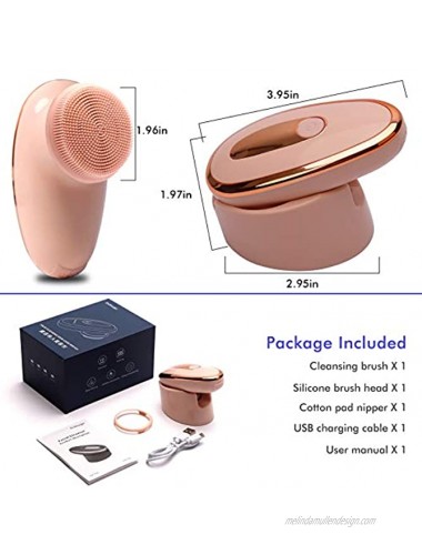 [2021 Newest ]Sonic Vibration Facial Cleansing Brush,6X Deeper Cleanse 3 in 1 Heated Massager,Sonic Vibrating Face Brush for Deep Cleansing Gentle Exfoliating and Massaging Pink