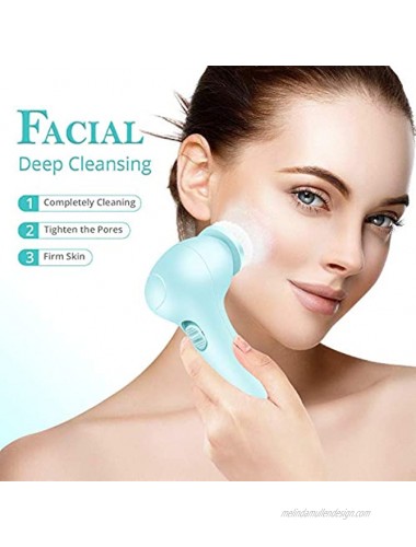 Electric Facial Cleansing Brush 7 IN 1 Fabuday Face Skin Spin Brush for Deep Cleansing Gentle Exfoliating Blackhead Removing and Massaging Battery Operated Facial Cleanser Brush