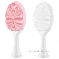Face Cleanser and Massager Brush Silicone Facial Cleansing Brushes Compatible with PHILIP Sonicare Electric Toothbrush Pink+White