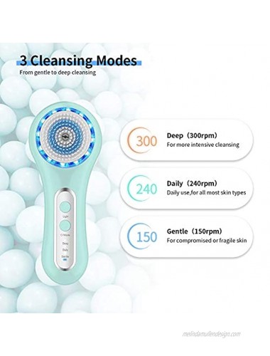 Facial Cleansing Brush 5 Brush Head 3 speed System Electric Facial Massage Brush Rechargeable IPX7 Waterproof Facial Cleaning Spin Brush Suitable for All Skin Types
