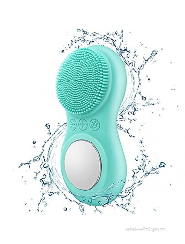Facial Cleansing Brush Electric Waterproof Face Scrubber USB Rechargeable Misiki Silicone Sonic Face Brush with Heated for Exfoliating Deep Cleansing Massaging 3 Vibration Modes